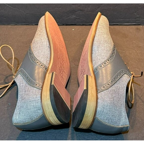 La Milano 'Augustin' Graystone Oxford Dress Saddle Shoes Men's Size 8 - Picture 8 of 10